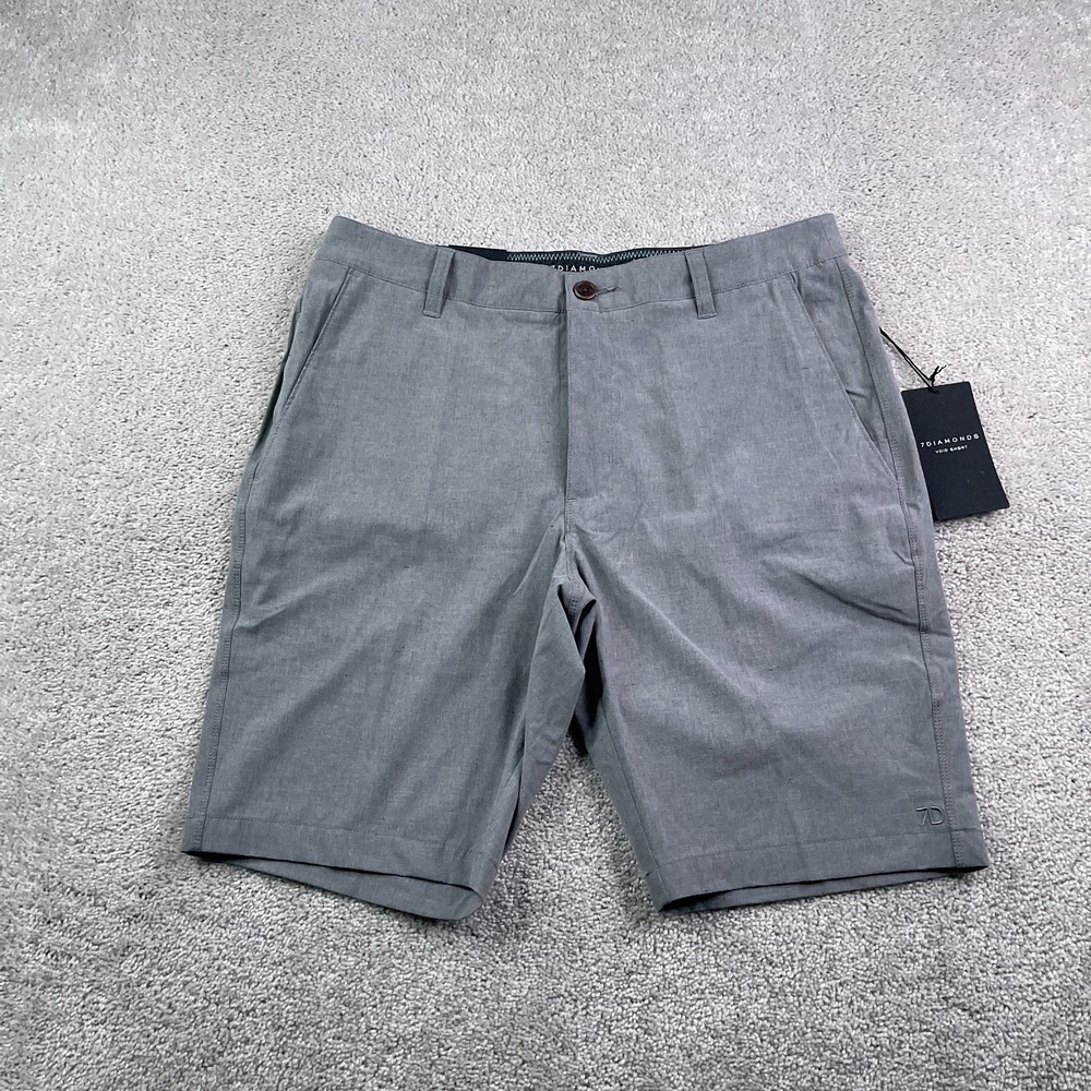 NEW 7 Diamonds Void Shorts Mens 33 Grey Performance Stretch Golf NWT